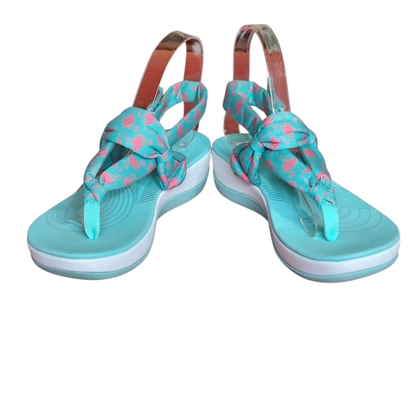 Clarks Arla Nicole Womens Slingback Sandal Flamingo Aqua Print Women's - Picture 6 of 16